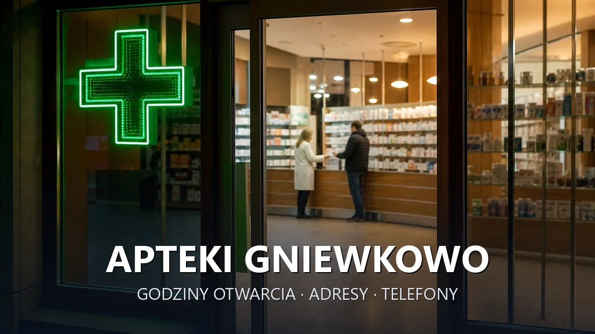 Apteki Gniewkowo, powiat inowrocławski - adresy, telefony, godziny otwarcia