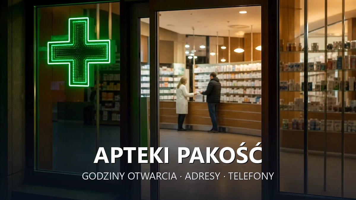 Apteki Pakość, powiat inowrocławski - adresy, telefony, godziny otwarcia
