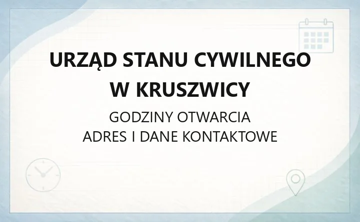 Urząd Stanu Cywilnego w Kruszwicy - kontakt, stanowiska i zakres spraw
