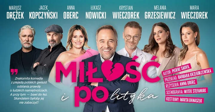 Grafika promocyjna wydarzenia Inowrocław: Miłość i polityka — komedia o skandalu i apetytach na władzę