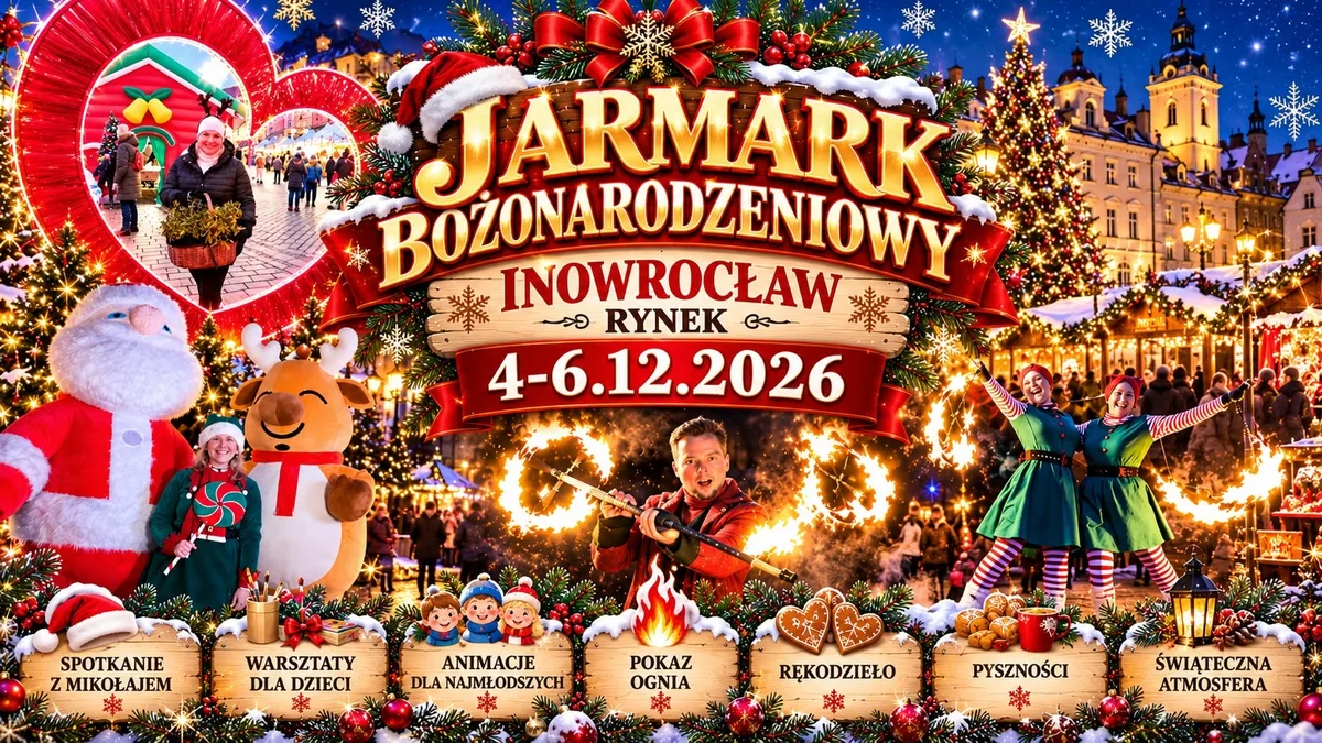 Grafika promocyjna wydarzenia Jarmark Bożonarodzeniowy w Inowrocławiu 2026