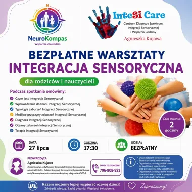 Grafika promocyjna wydarzenia Akademia NeuroKompas: Integracja Sensoryczna