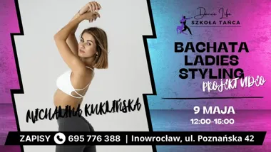 Grafika promocyjna wydarzenia BACHATA LADIES STYLING z Miśką – projekt video vol. 2