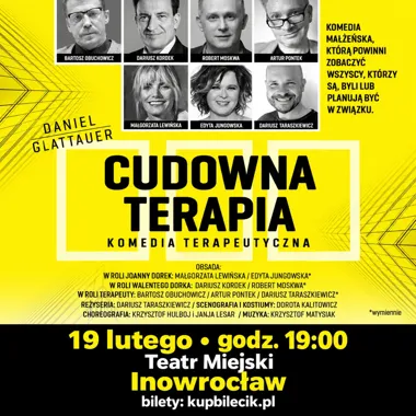 Grafika promocyjna wydarzenia Cudowna Terapia. Komedia terapeutyczna