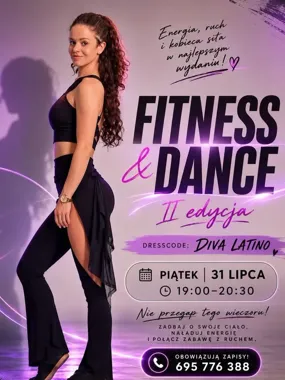Grafika promocyjna wydarzenia FITNESS & DANCE Night | Diva Latino w Inowrocławiu