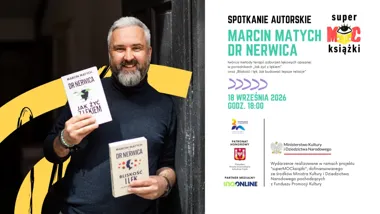 Grafika promocyjna wydarzenia Książka, którą warto znać – spotkanie z Marcinem Matychem