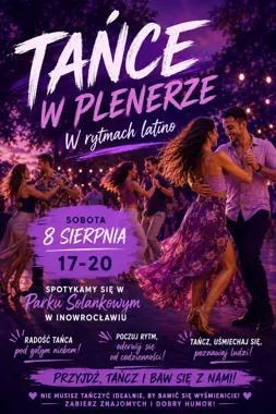 Grafika promocyjna wydarzenia TAŃCE W PLENERZE | w rytmach latino – Park Solankowy
