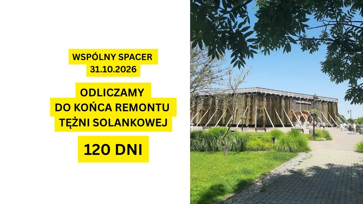 Grafika promocyjna wydarzenia Wspólny Spacer po Remoncie Tężni Solankowych – Inowrocław