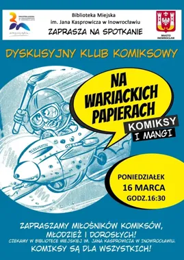 Komiksowy wieczór w bibliotece - Na wariackich papierach zaprasza do rozmowy i rysunku