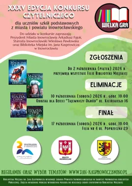 Wielka Gra po raz 35. - biblioteka w Inowrocławiu szuka młodych czytaczy gotowych na literacką przygodę