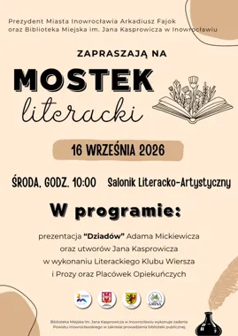 W Inowrocławiu literatura zabrzmi na żywo. „Mostek literacki” wraca