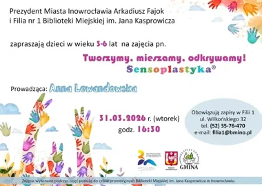 Sensoplastyka w bibliotece w Inowrocławiu - tu dzieci poznają świat rękami