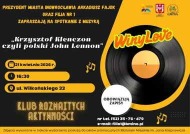 Winylove w Inowrocławiu - wieczór z Klenczonem i piosenkami, które nie gasną