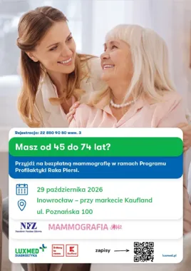 Bezpłatna mammografia w Inowrocławiu. Badanie bez skierowania